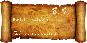Budai Izaiás névjegykártya